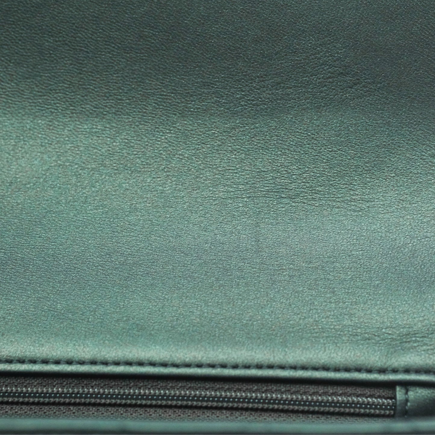 Chanel Top Handle Mini Rectangular Flap Bag Iridescent Dark Green Lambskin Gold Hardware