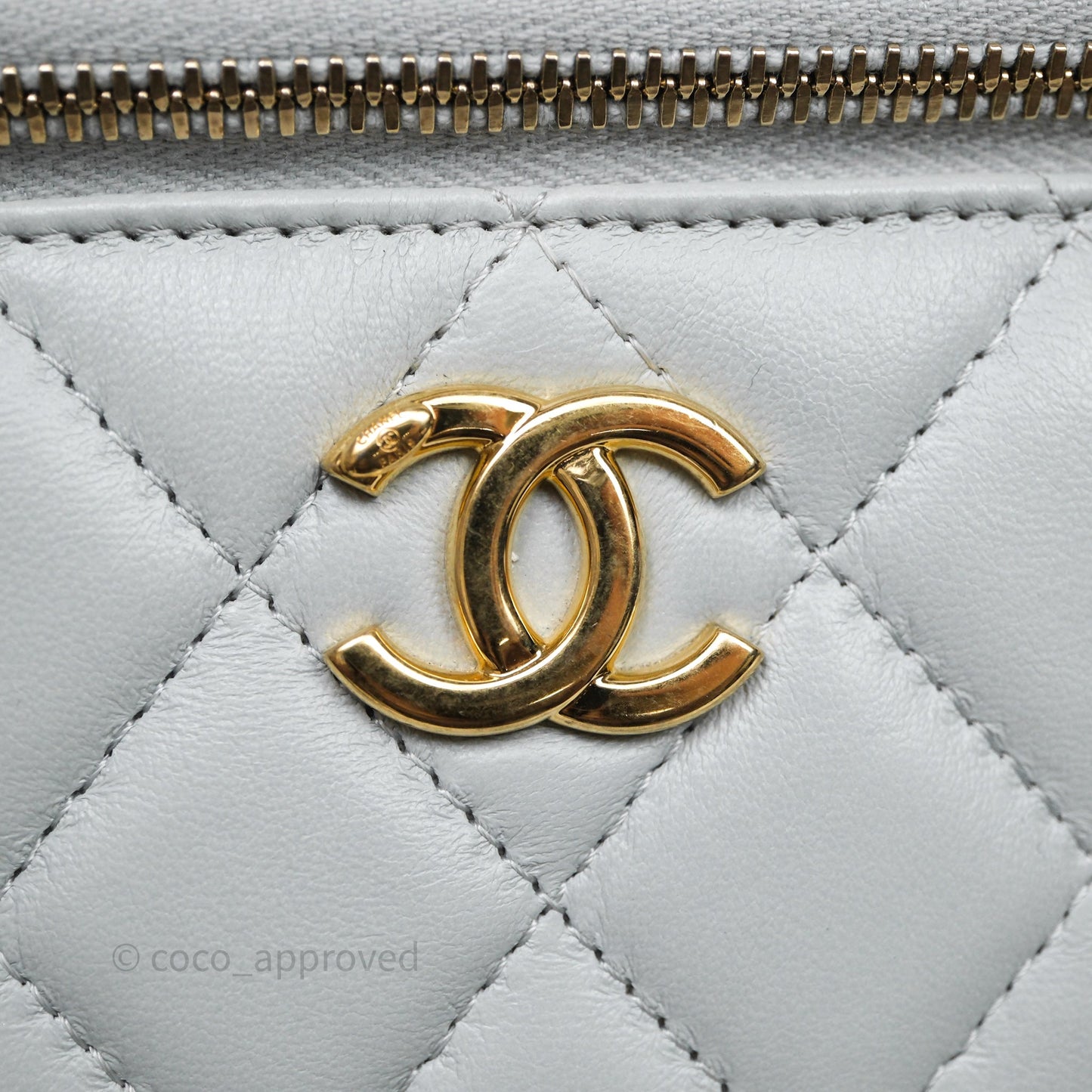 Chanel Coco Chain Vanity Blue Lambskin Gold Hardware