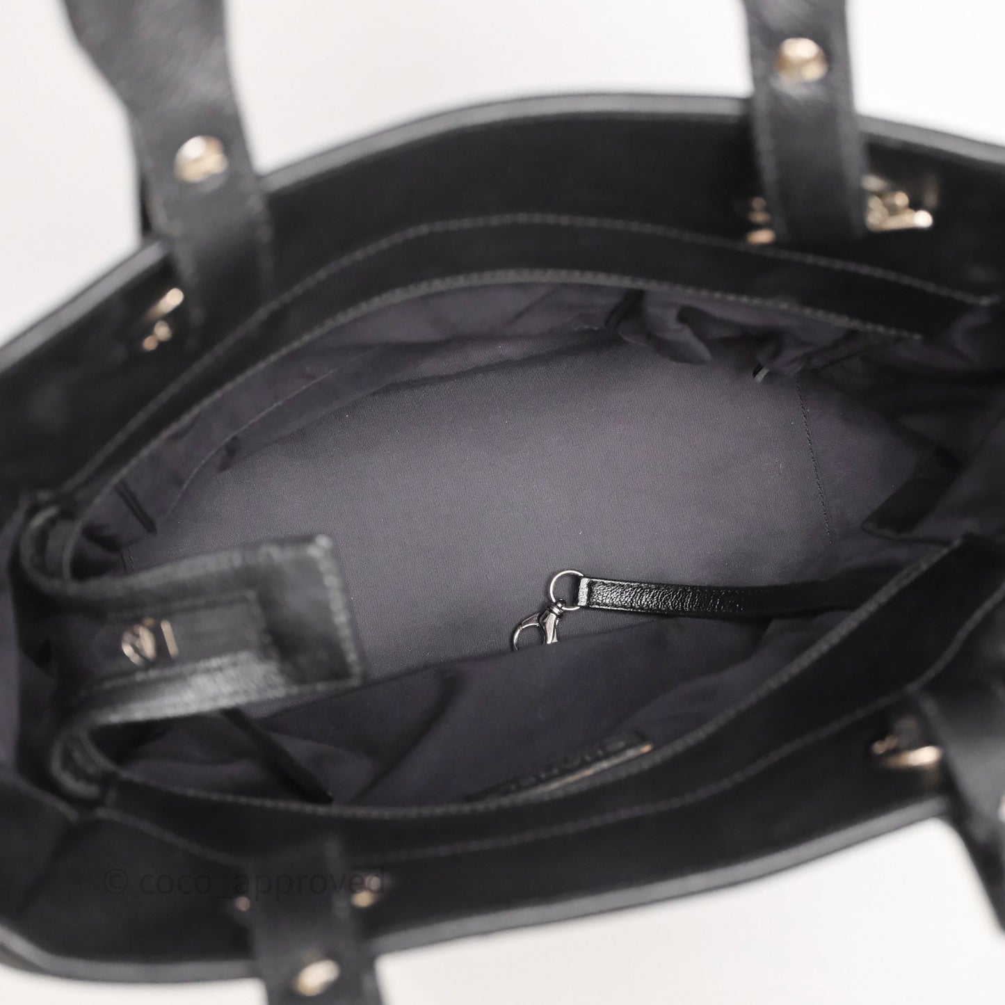 Chanel Quilted Paris Biarritz Tote PM Black Coated Canvas