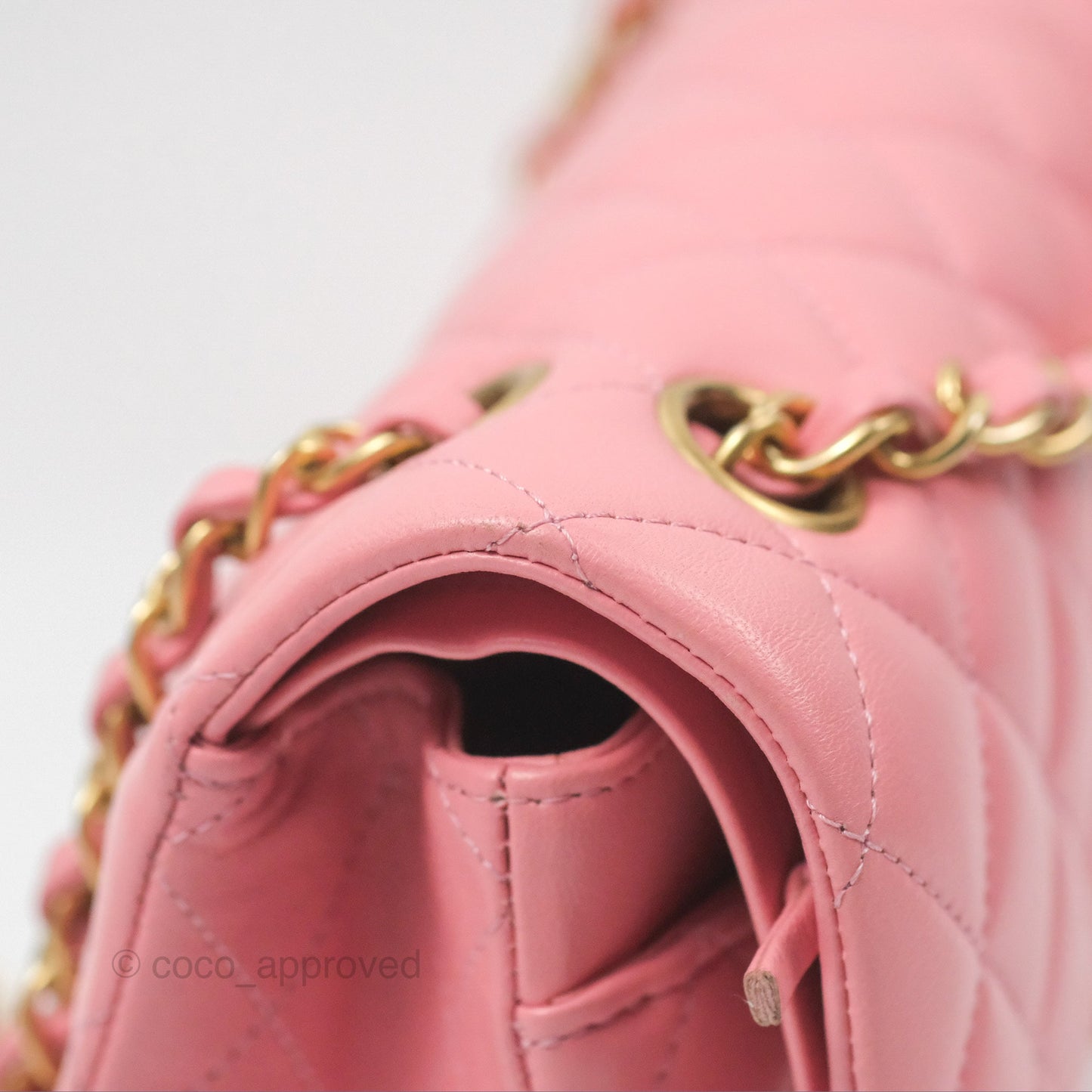 Chanel Small Classic Quilted Flap Pink Lambskin Gold Hardware