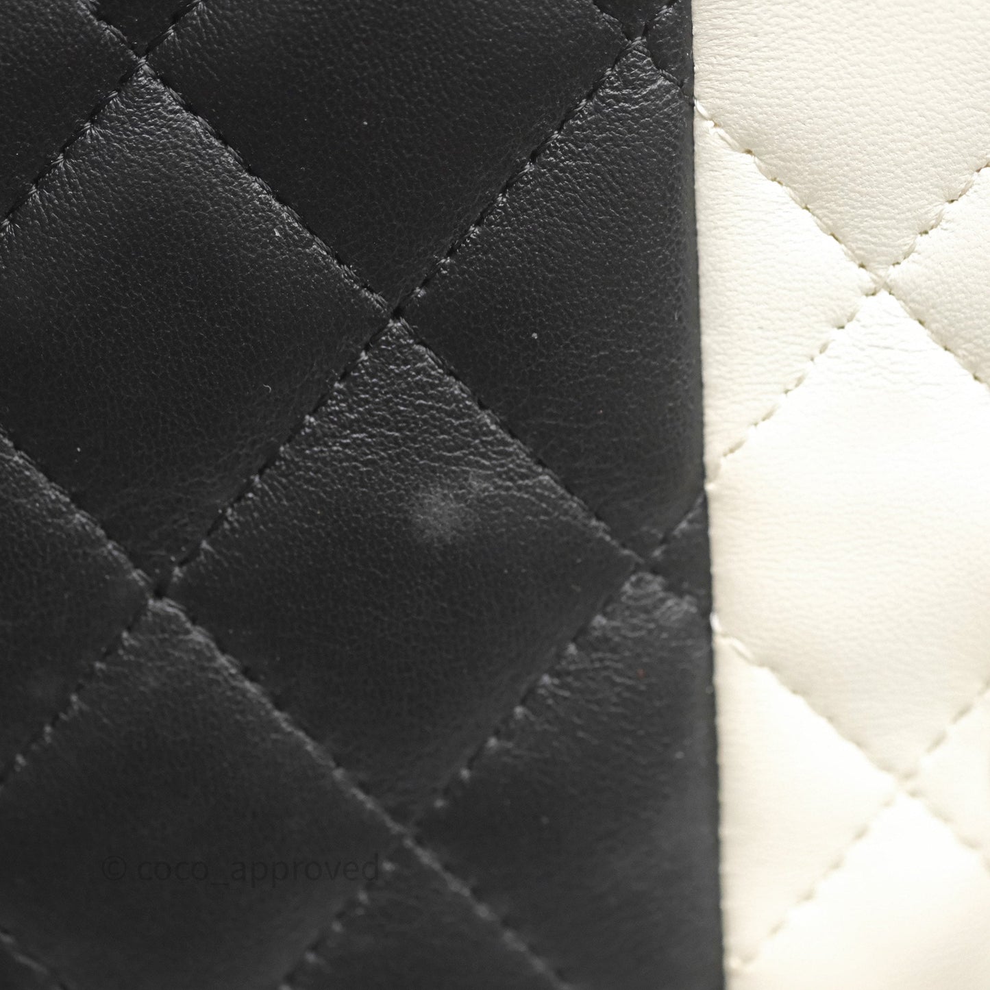Chanel Mini Rectangular Flap Quilted Black White Lambskin Gold Hardware