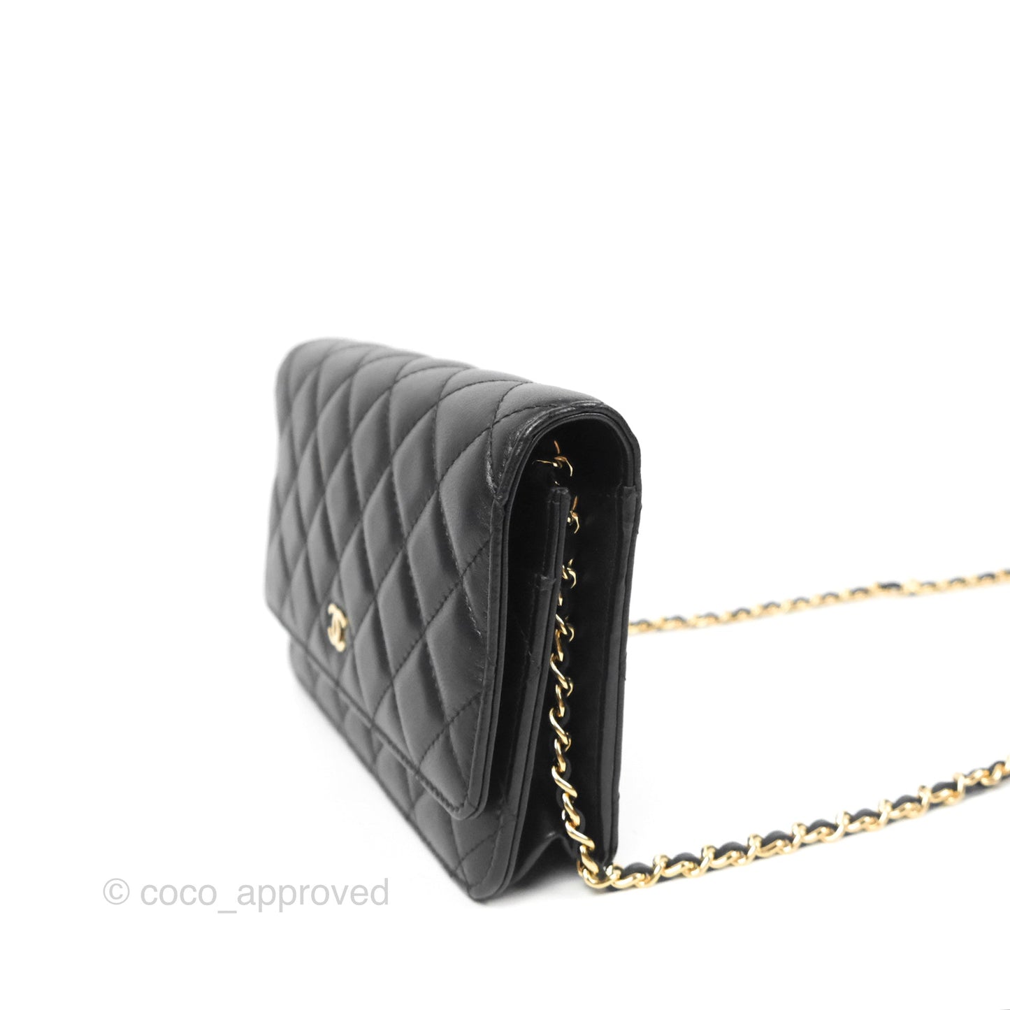 Chanel Quilted Classic WOC Black Lambskin Gold Hardware
