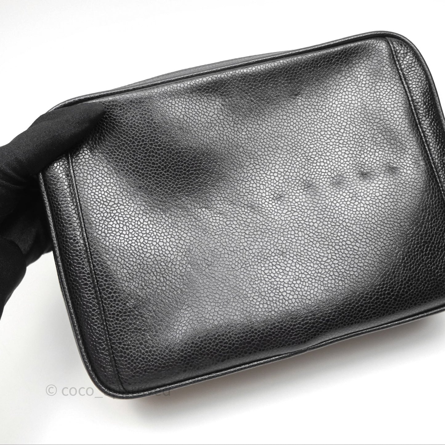 Chanel Vintage CC Camera Bag Black Caviar 24 Gold Hardware