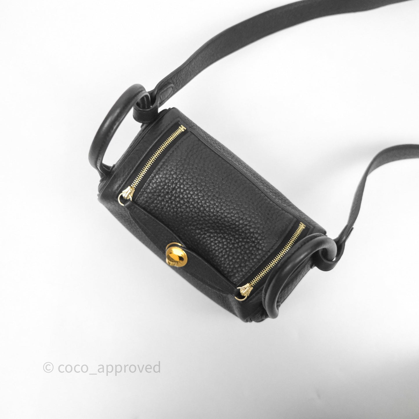 Hermès Mini Lindy 20 Noir 89 Clemence Gold Hardware