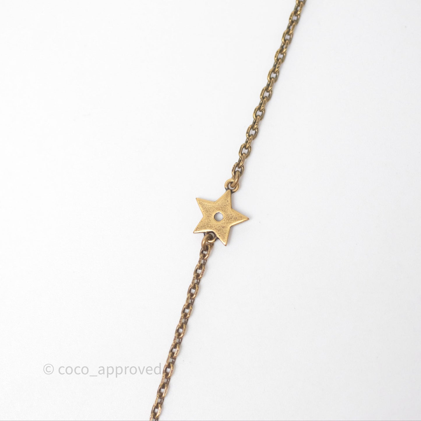 Christian Dior Pearl Crystal Bee Long Necklace Aged Gold Tone