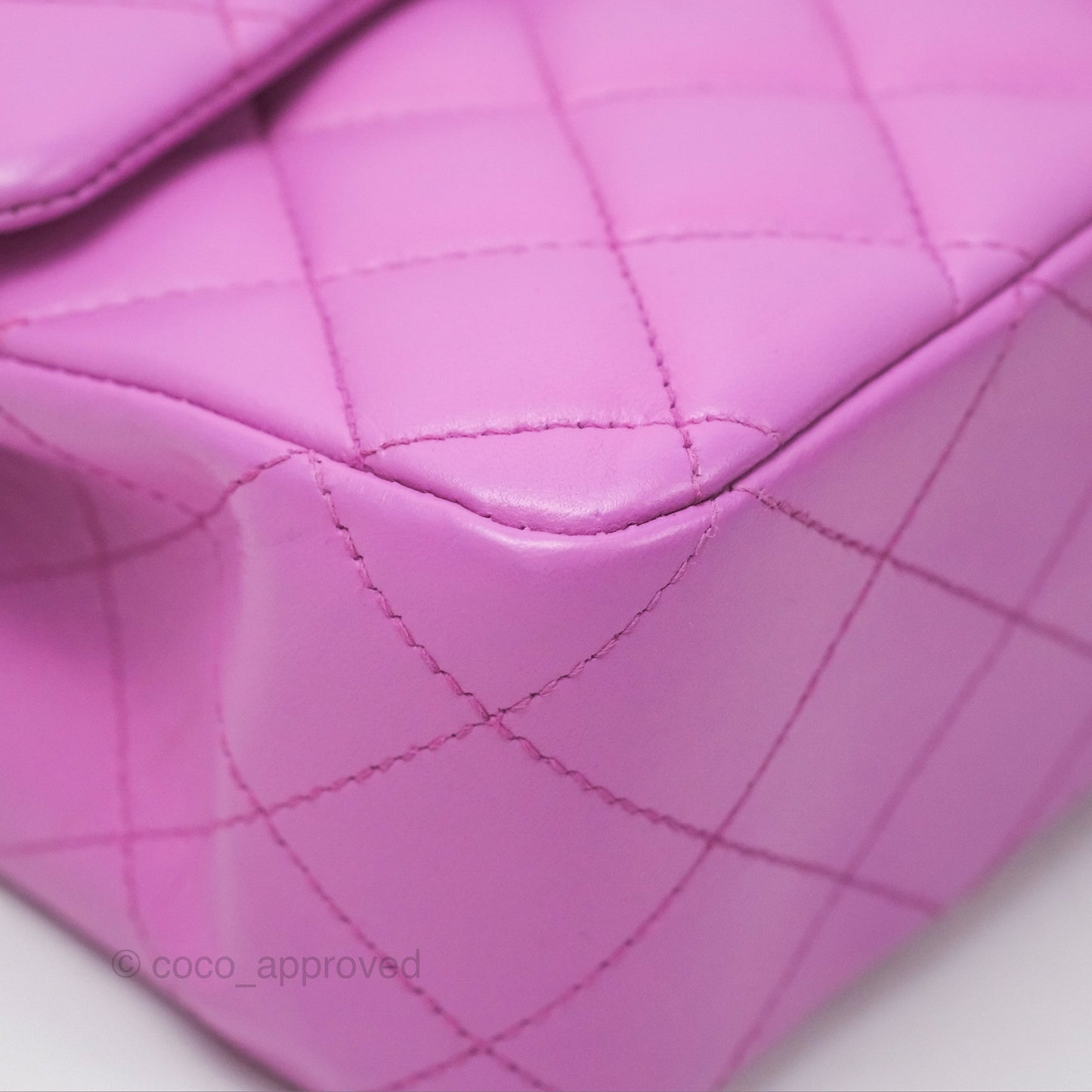 Chanel Medium Classic Flap Quilted Purple Lambskin Silver Hardware