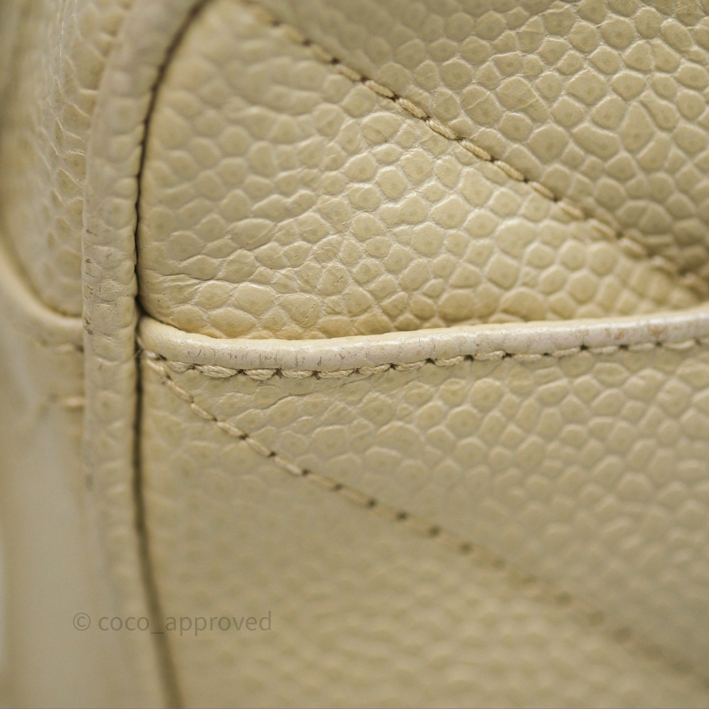Chanel Vintage Chevron Camera Bag Light Beige Caviar Gold Hardware
