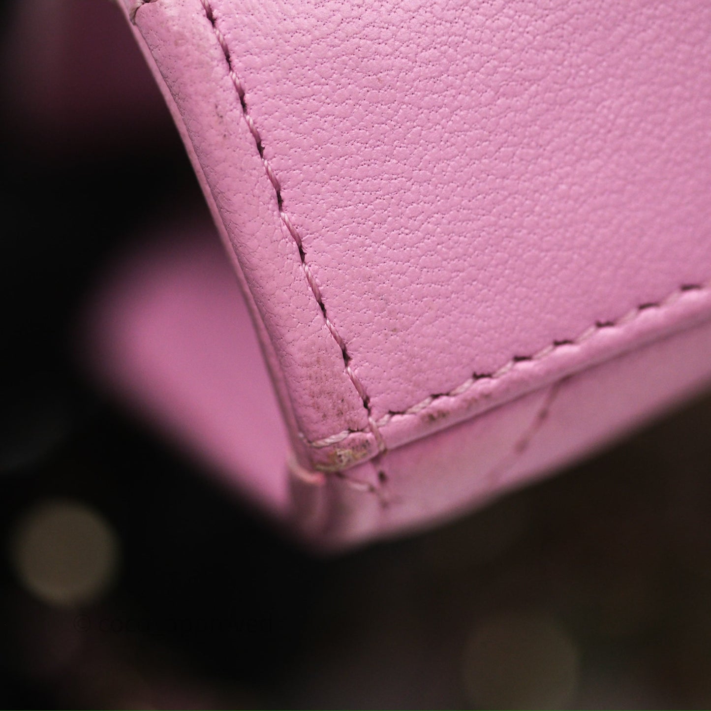 Chanel Mini Handle Clutch With Chain Pink/ Mint Lambskin Gold Hardware 23P