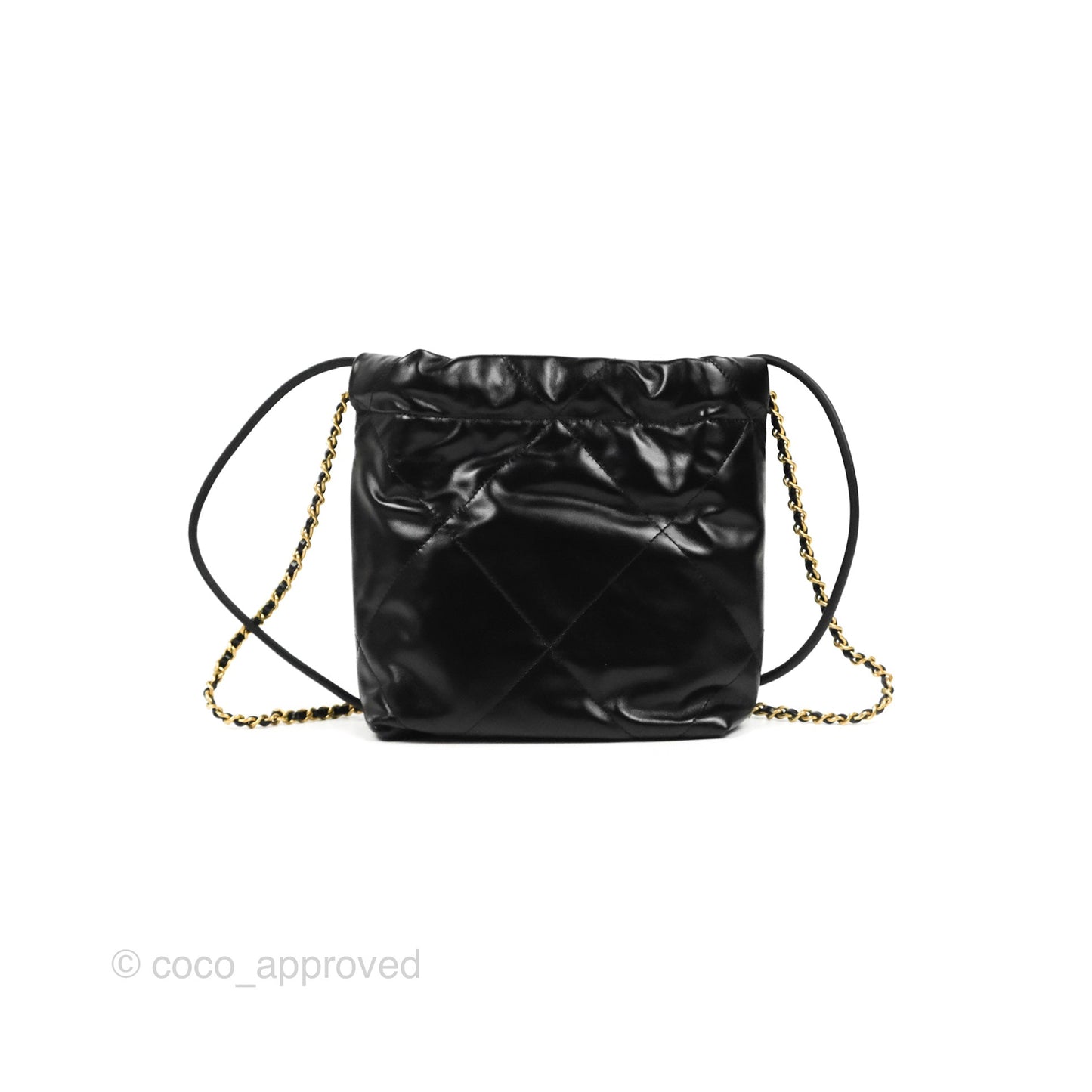 Chanel 22 Mini Bag Black Crumpled Calfskin