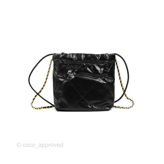 Chanel 22 Mini Bag Black Crumpled Calfskin
