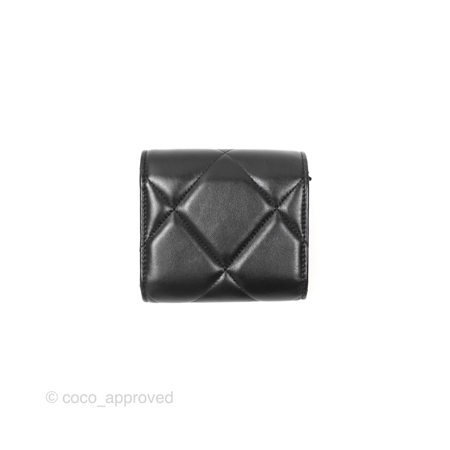 Chanel 19 Short Flap Wallet Black Lambskin