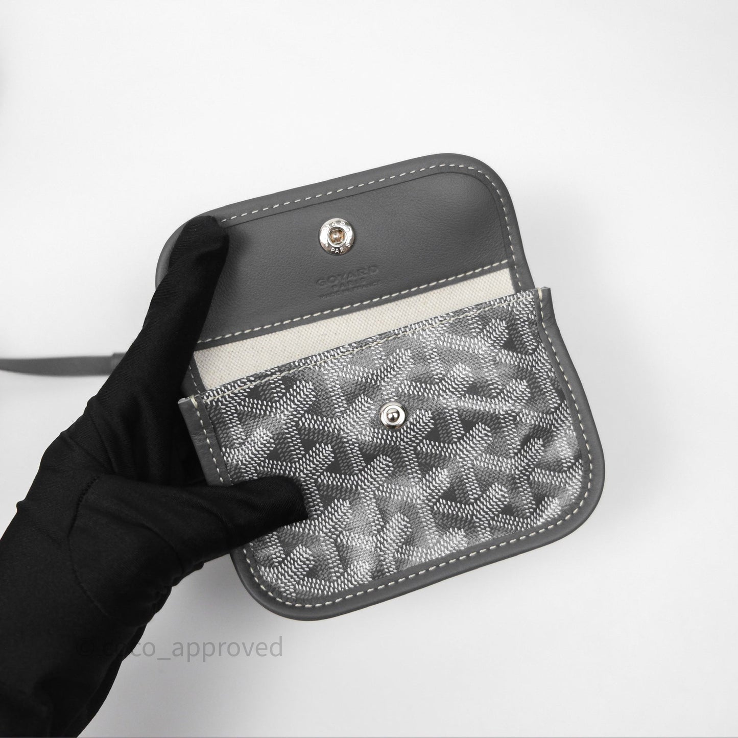 Goyard Anjou Mini Bag Goyardine Canvas Grey