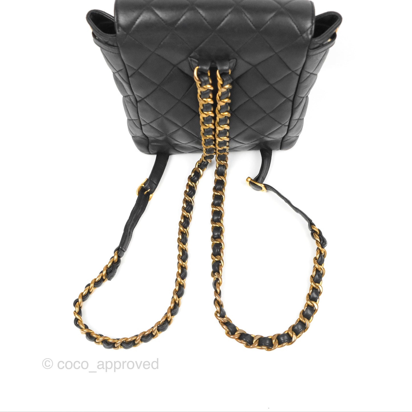 Chanel Vintage CC Duma Backpack Black Lambskin 24K Gold Hardware