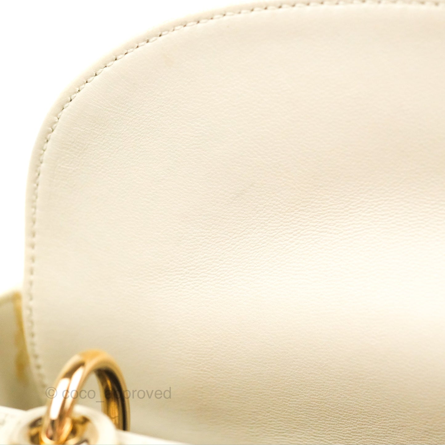 Christian Dior My ABCDior Lady Dior Bag Cannage Lambskin White Gold Hardware