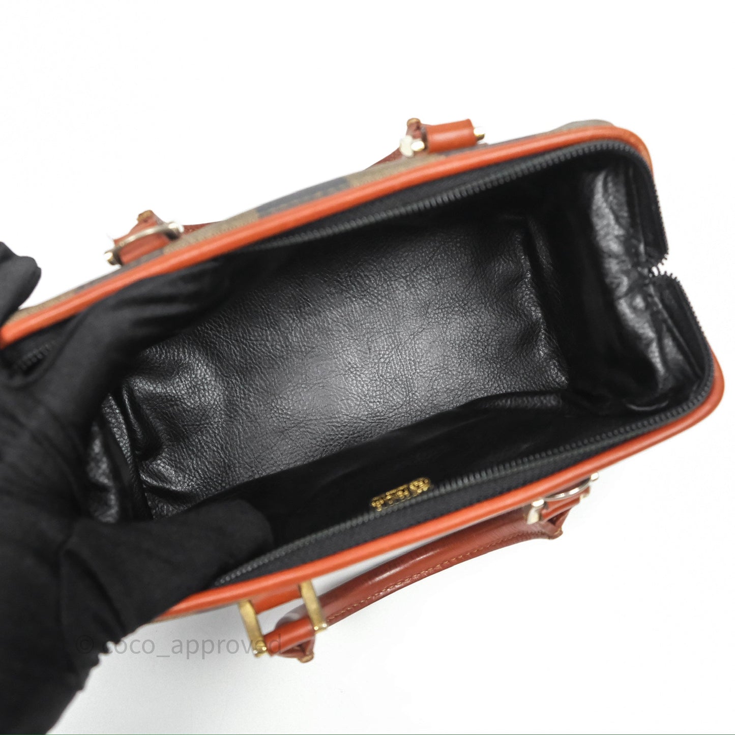 Fendi Mini Vintage Striped Boston Bag