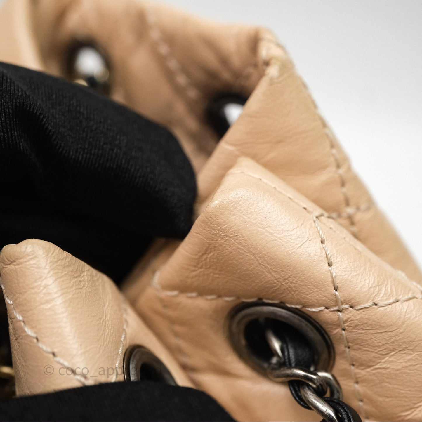 Chanel Quilted Small Gabrielle Backpack Black/Beige Aged Calfskin