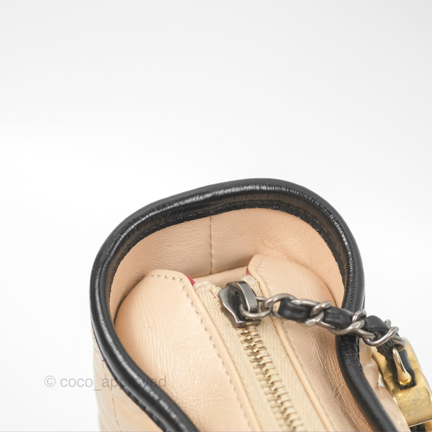 Chanel Small Gabrielle Hobo Quilted Beige Back Aged Calfskin