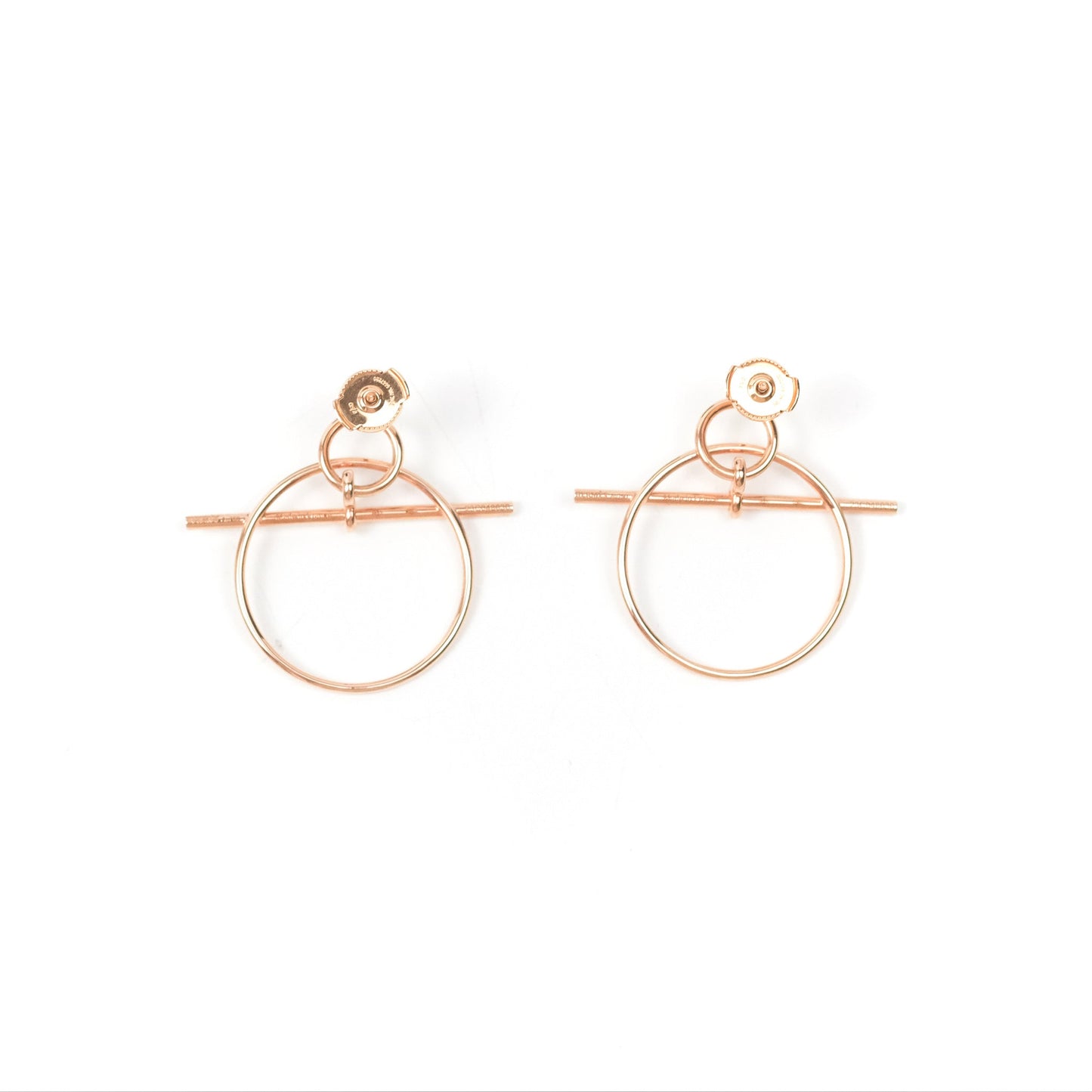 Hermès Loop Earrings Small Model Rose Gold