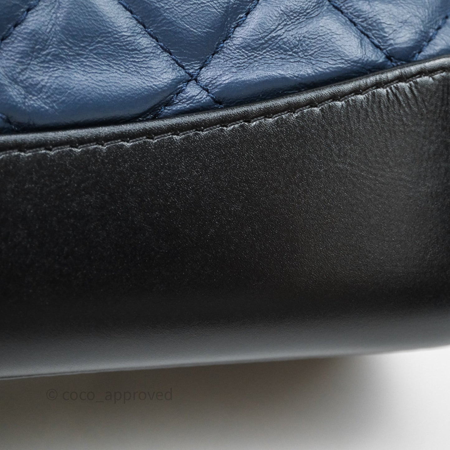 Chanel Small Gabrielle Backpack Quilted Navy Black Aged Calfskin