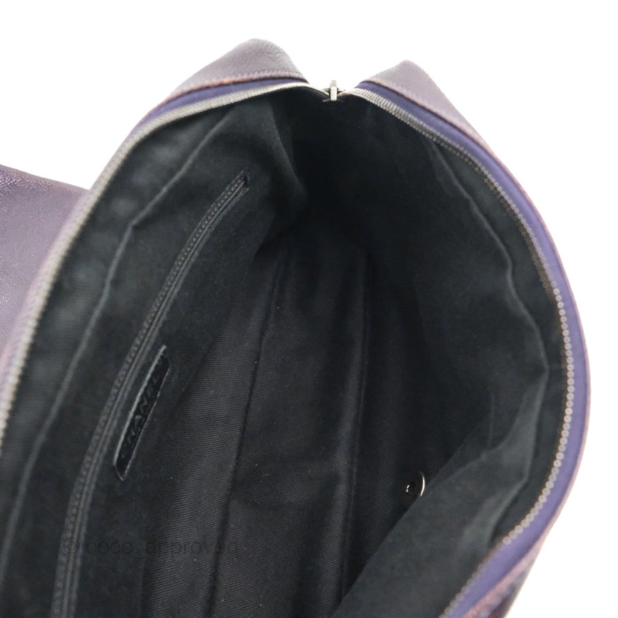 Chanel Jumbo Easy Flap Bag Caviar Dark Purple Ruthenium Hardware