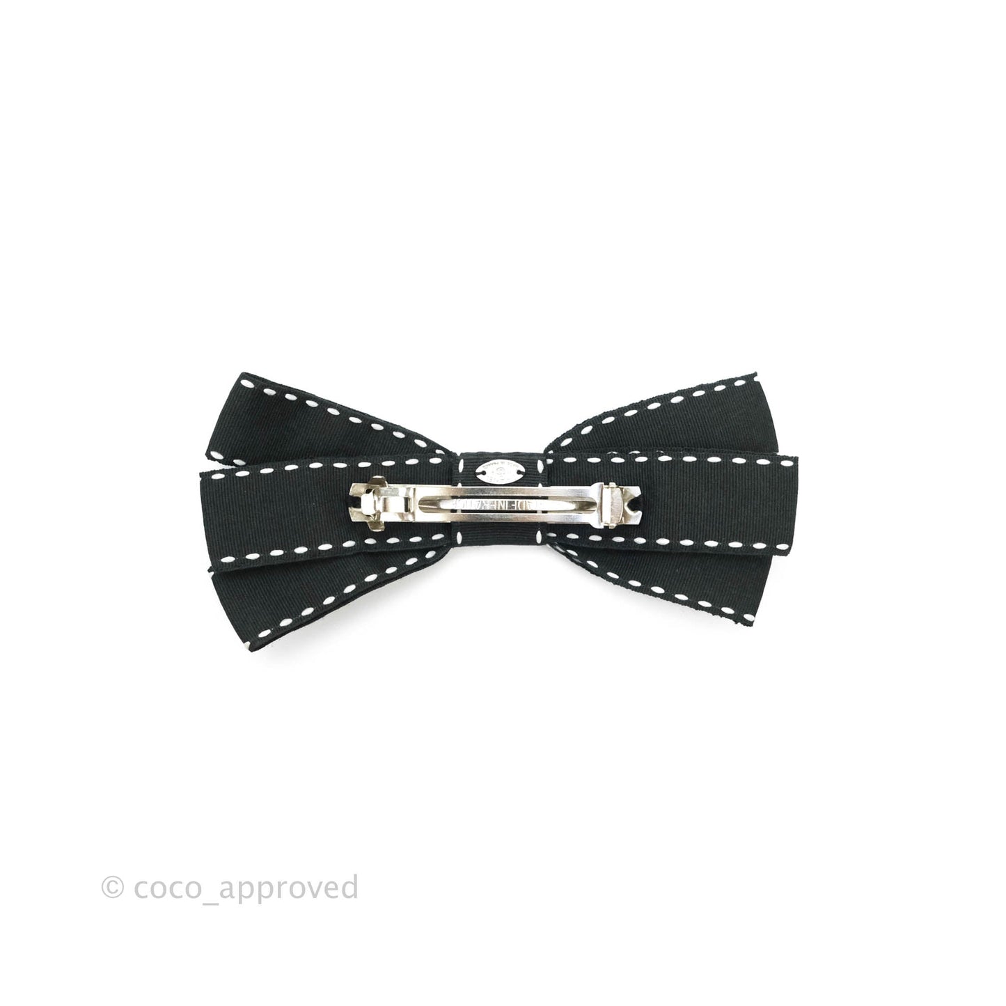 Chanel CC Ribbon Black Hair Barrette 17P