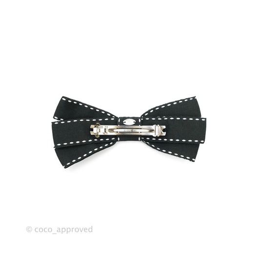 Chanel CC Ribbon Black Hair Barrette 17P
