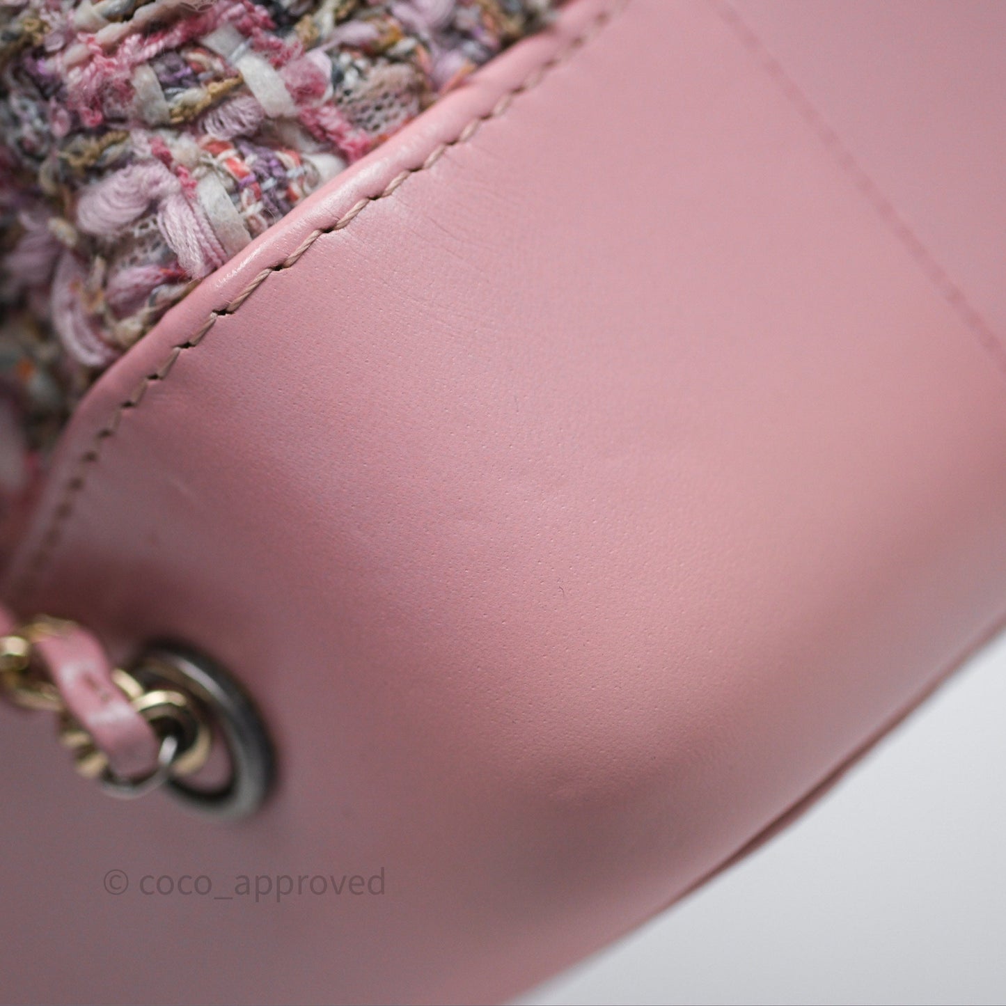 Chanel Gabrielle Small Backpack Pink Tweed Aged Calfskin