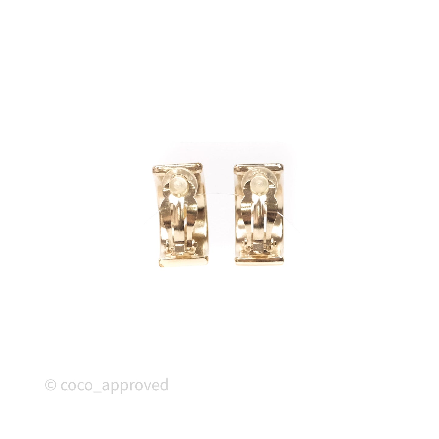 Chanel Logo Hoop Ear Clips Gold Tone 20P
