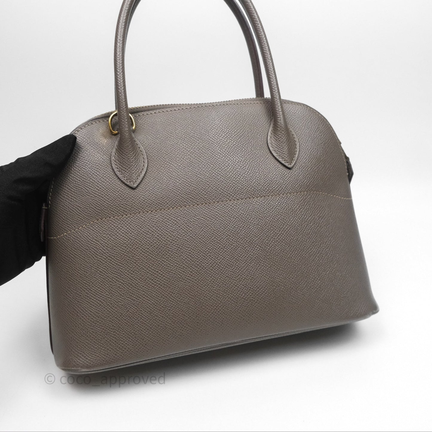 Hermès Bolide 27 Etain 8F Epsom Gold Hardware