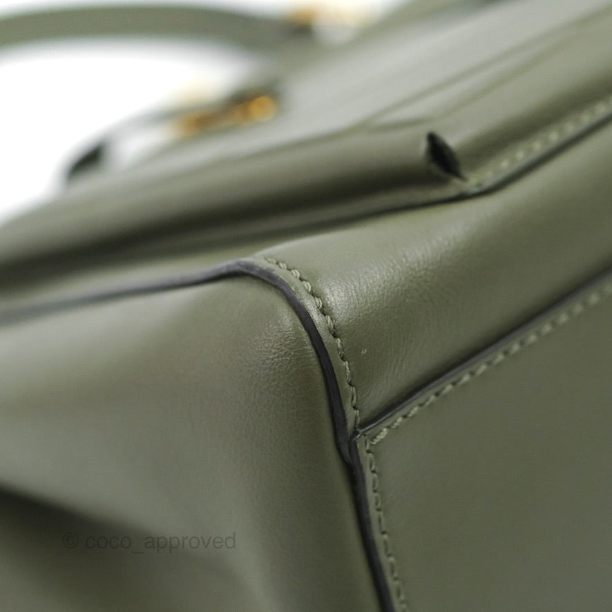 Fendi Mini Peekaboo Pocket Bag Olive Green Gold Hardware