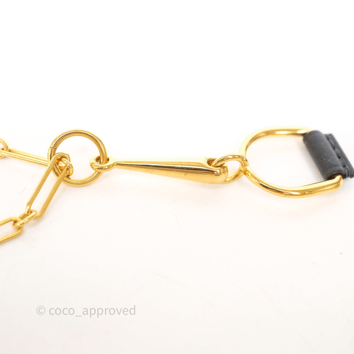 Hermès Heritage Equestre Pendant PM Noir 89 Gold Tone