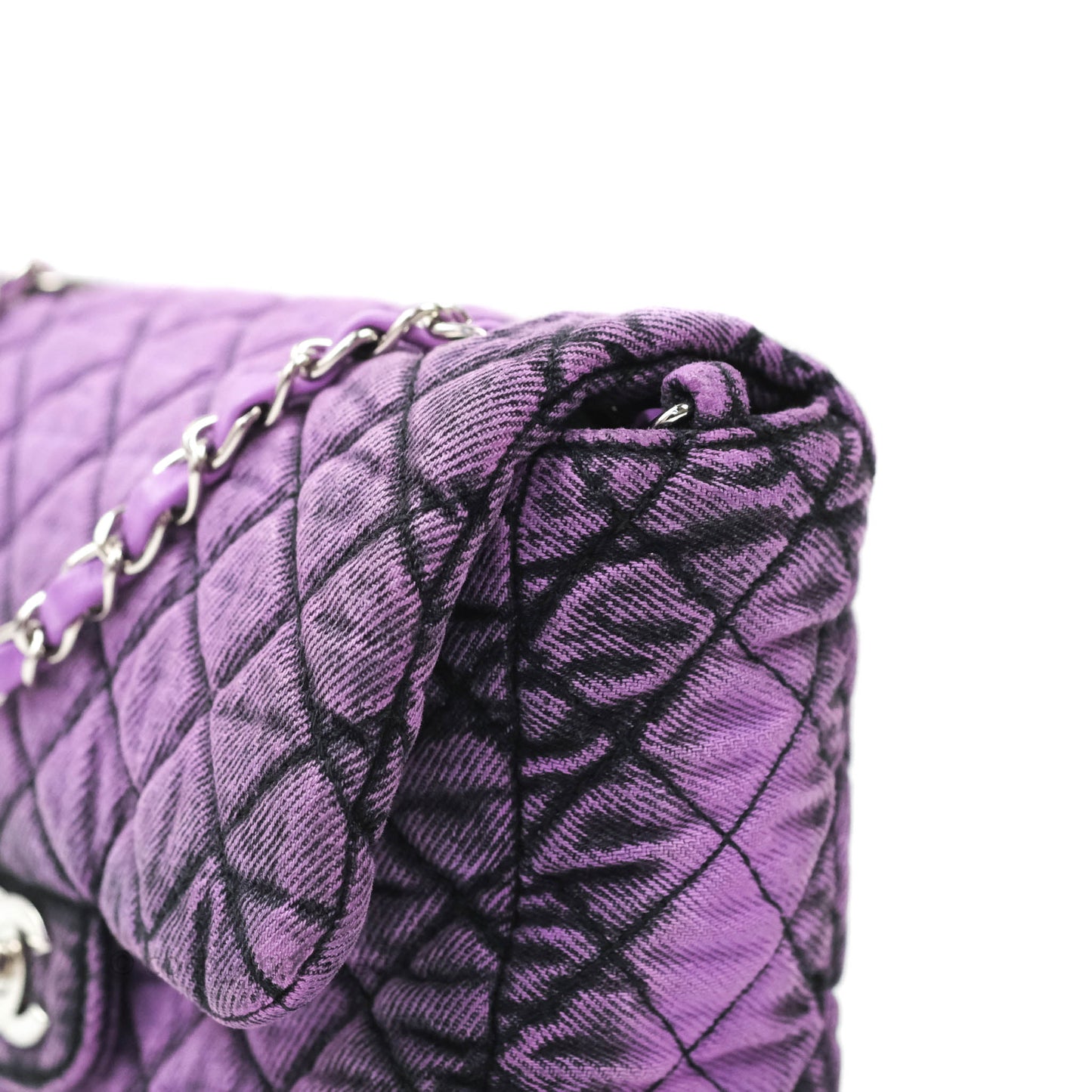 Chanel Denimpression Quilted Small Flap Purple Black