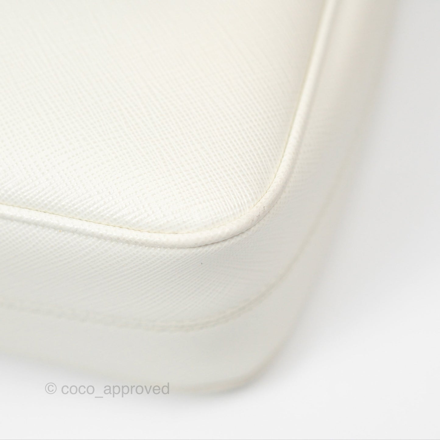 Prada Re-Edition 2005 Ivory White Saffiano Leather Bag Gold Hardware