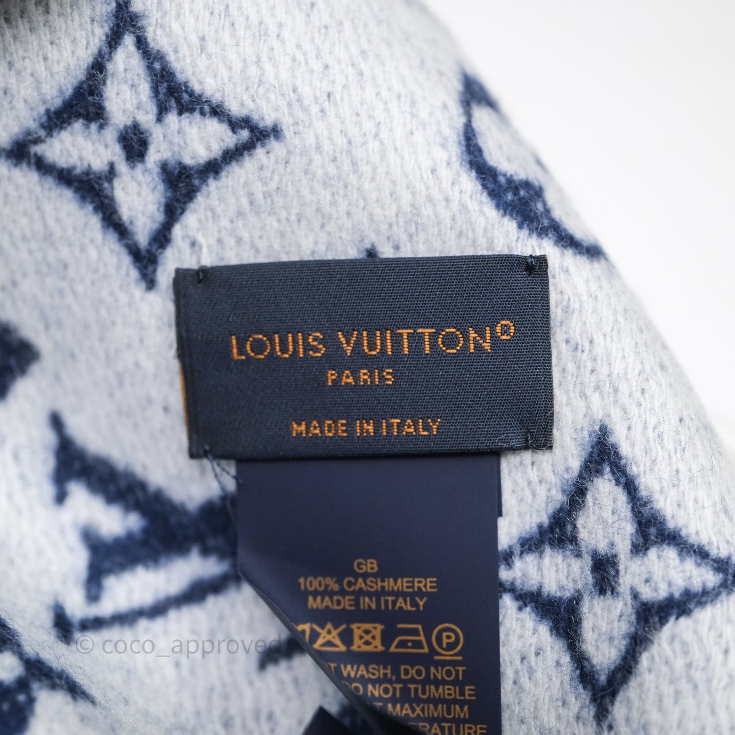 Louis Vuitton Monogram Game On Scarf Wool Blue