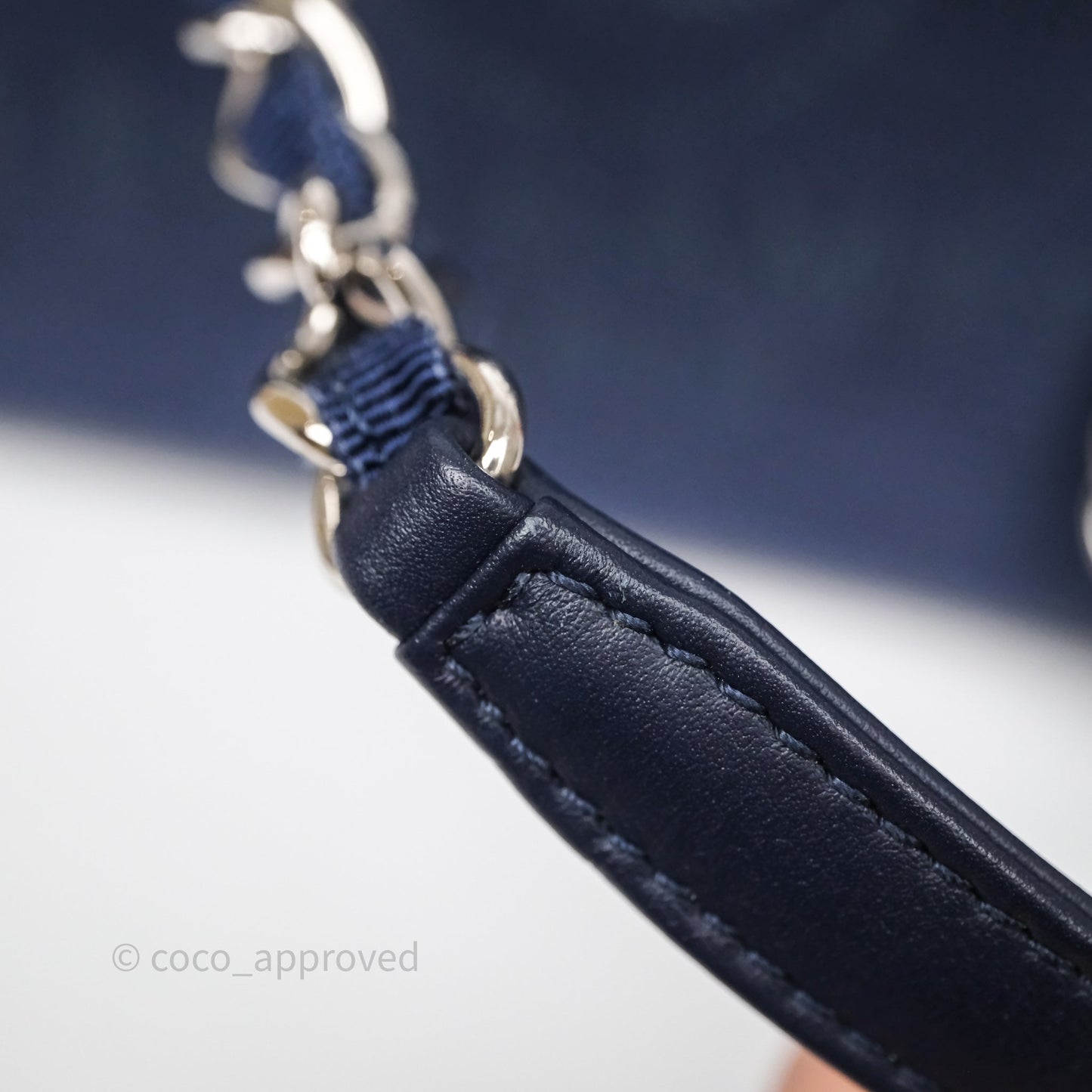 Chanel Large Deauville Navy Canvas Silver Hardware