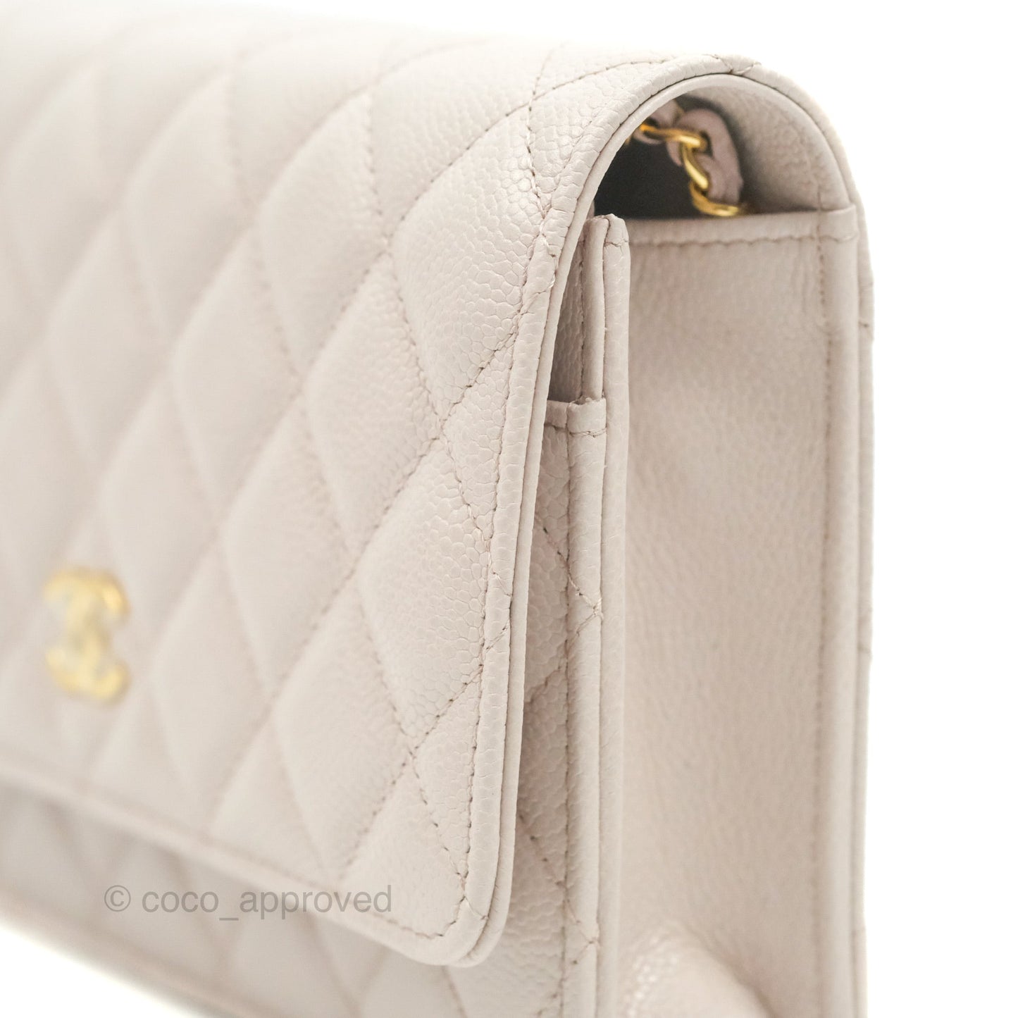 Chanel Quilted WOC Lilac Caviar CC Coco Chain Gold Hardware