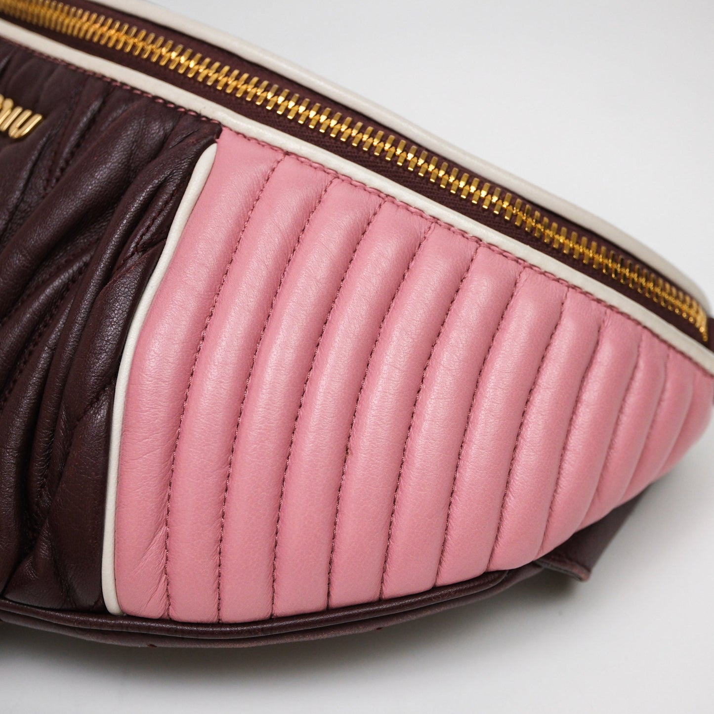 Miu Miu Bumbag Burgundy/Pink Gold Hardware