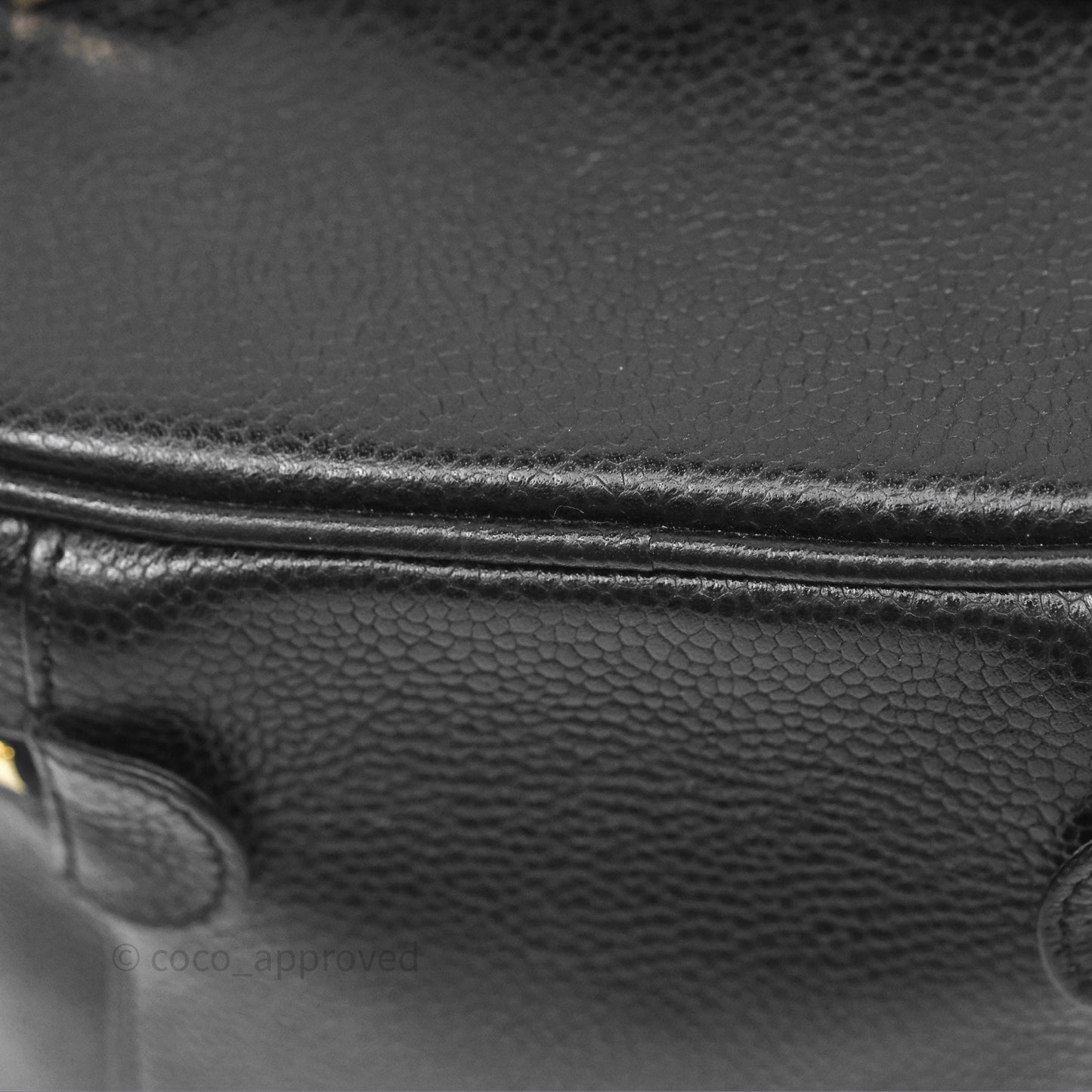 Chanel Vintage Vanity Case Black Caviar Gold Hardware