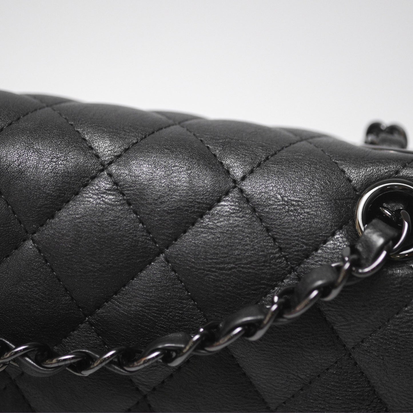 Chanel Classic Quilted M/L Medium Double Flap So Black Calfskin