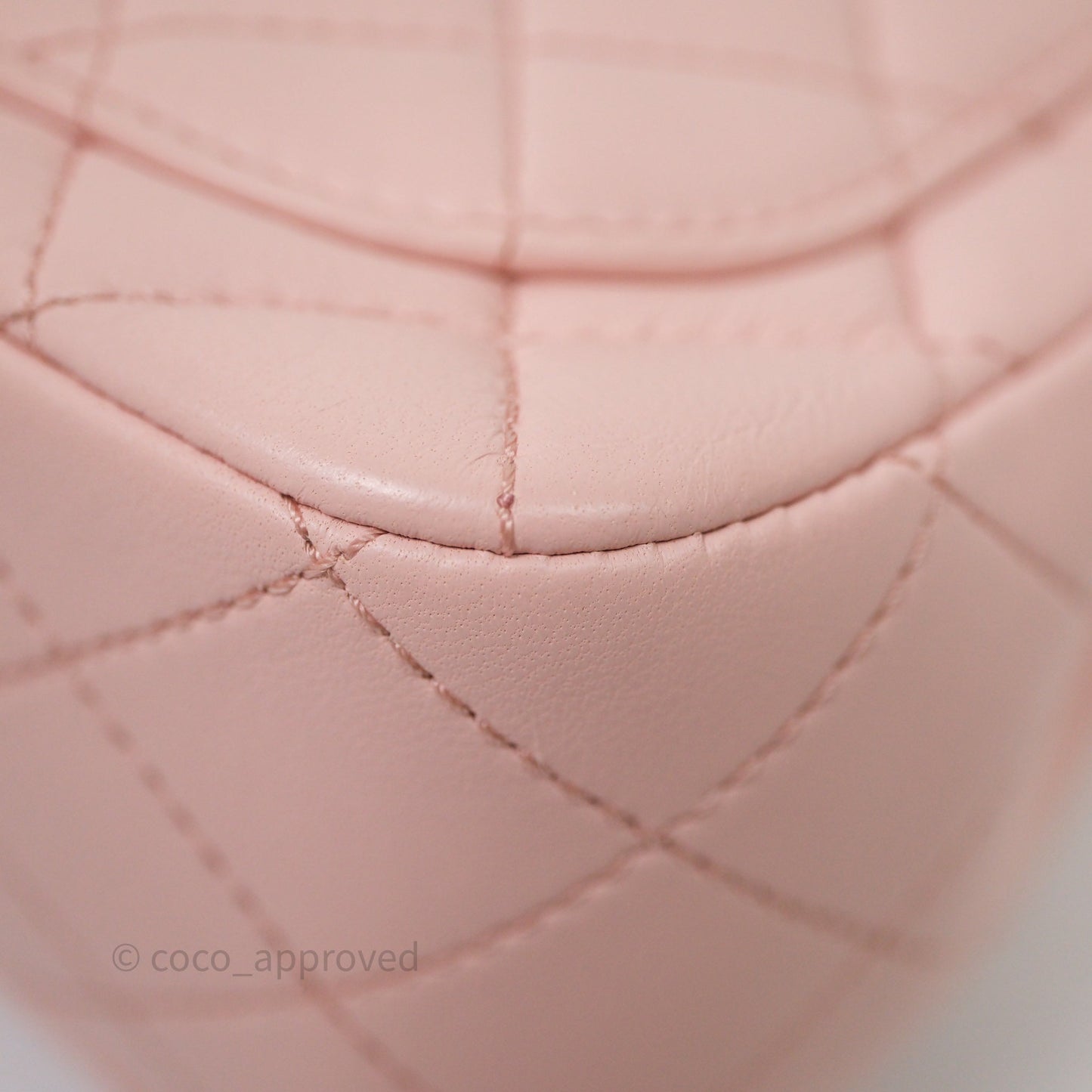 Chanel Pearl Crush Mini Square Quilted Pink Lambskin Aged Gold Hardware