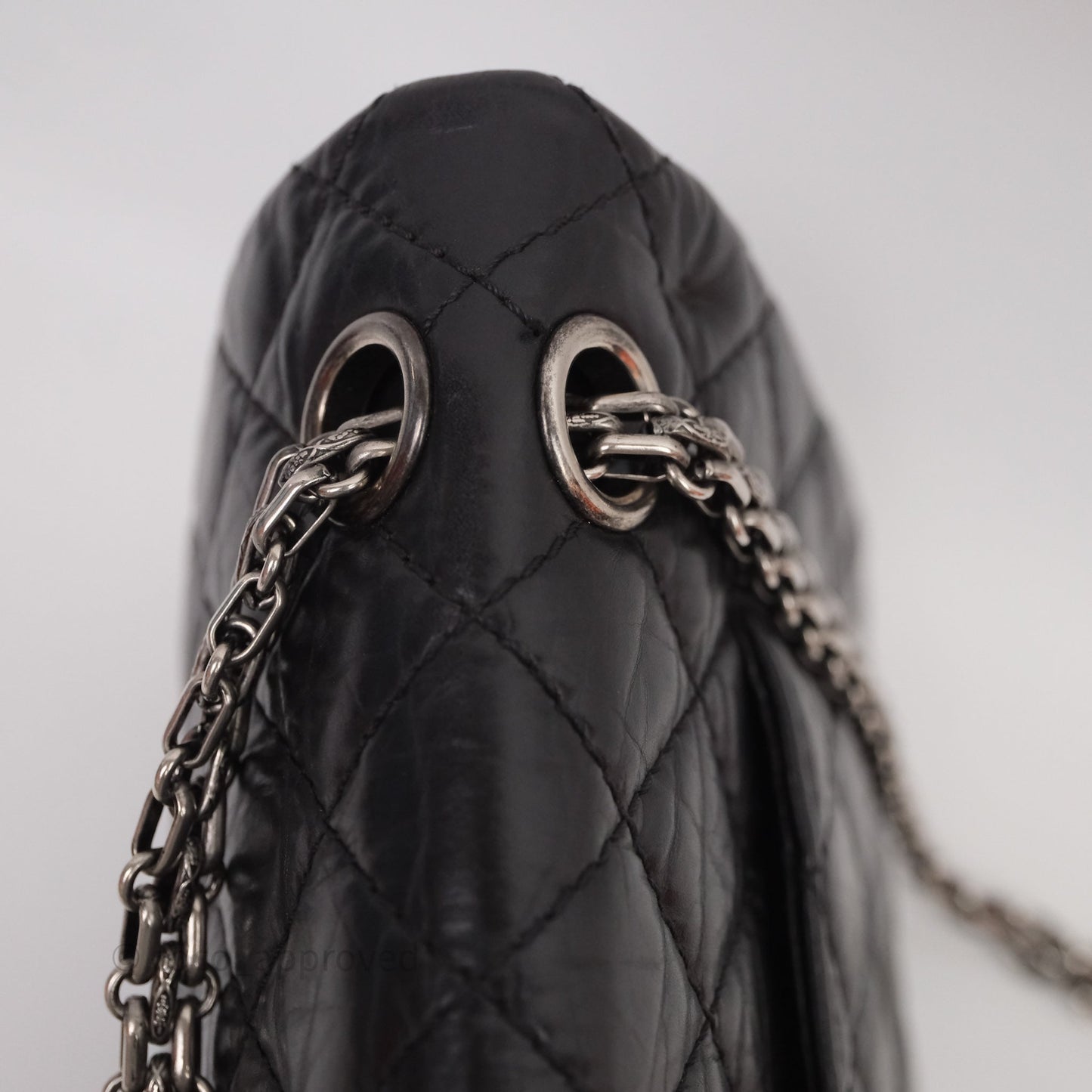 Chanel Reissue 225 Quilted Black Crumple Calfskin Ruthenium Hardware