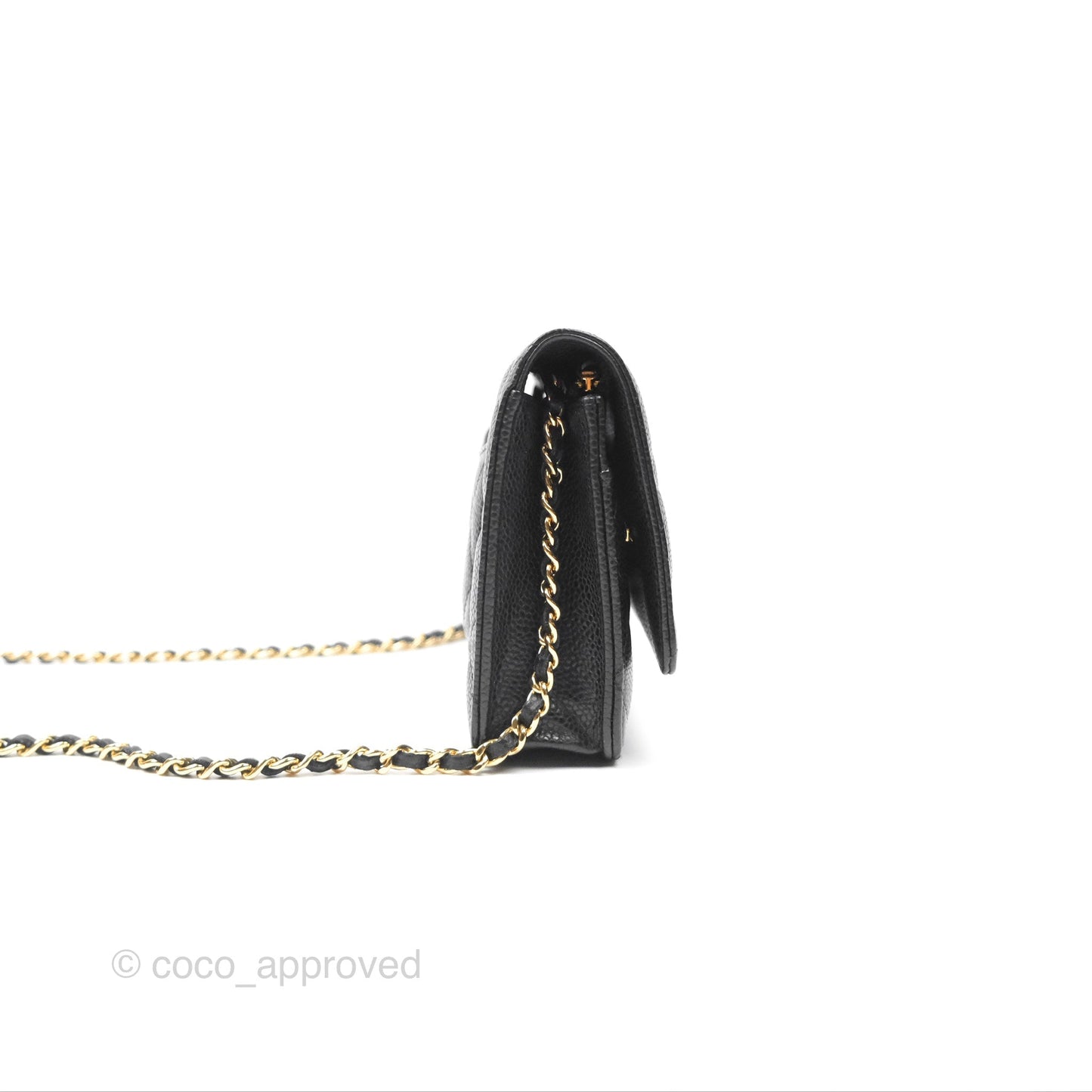 Chanel Classic Wallet on Chain WOC Quilted Black Caviar Gold Hardware