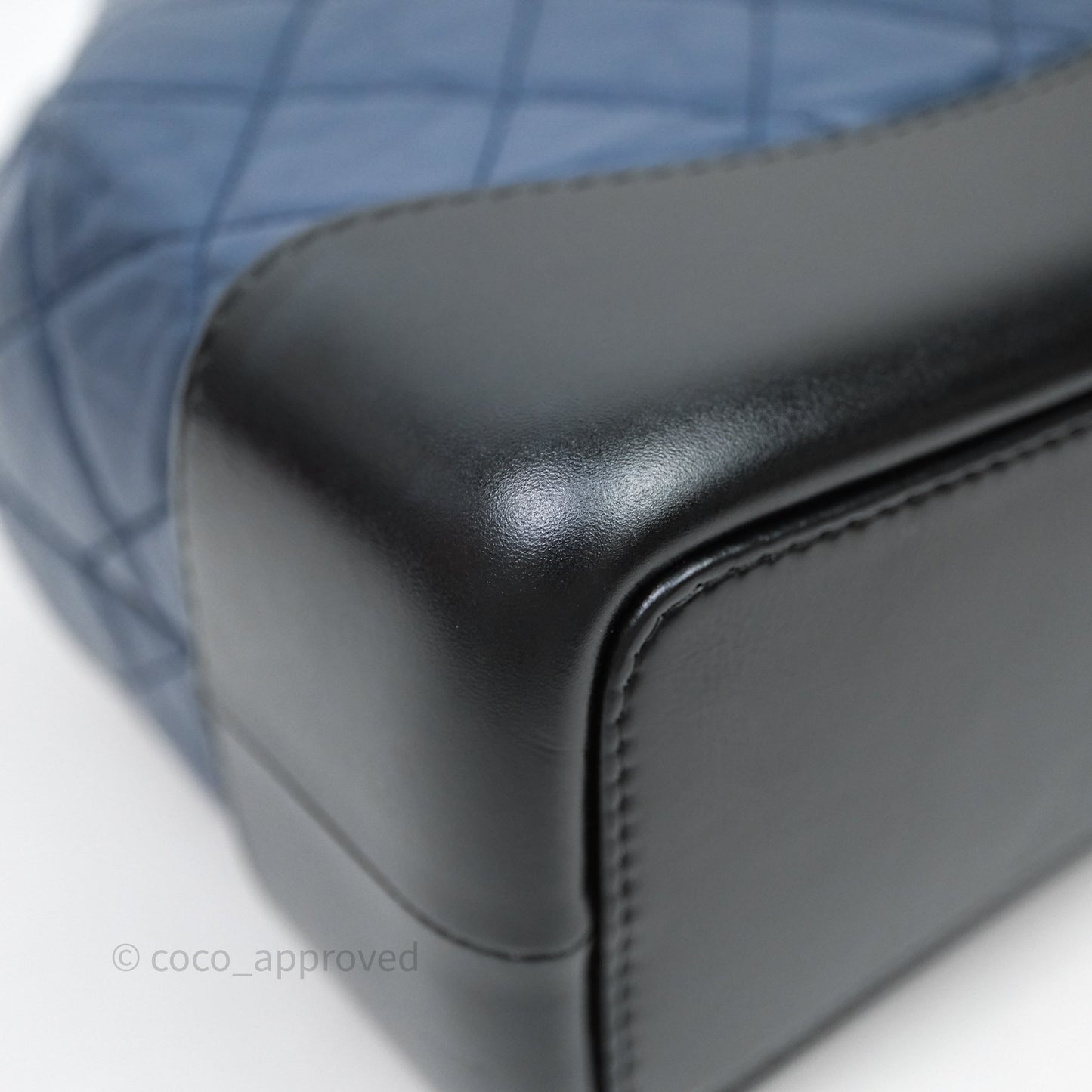 Chanel Small Gabrielle Backpack Quilted Navy Black Aged Calfskin