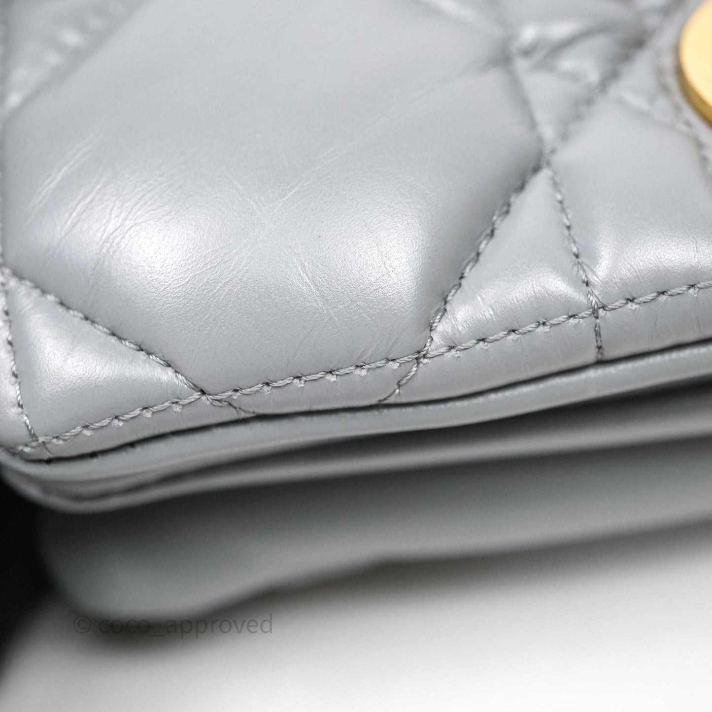Christian Dior Mini Caro Bag Grey Macrocannage