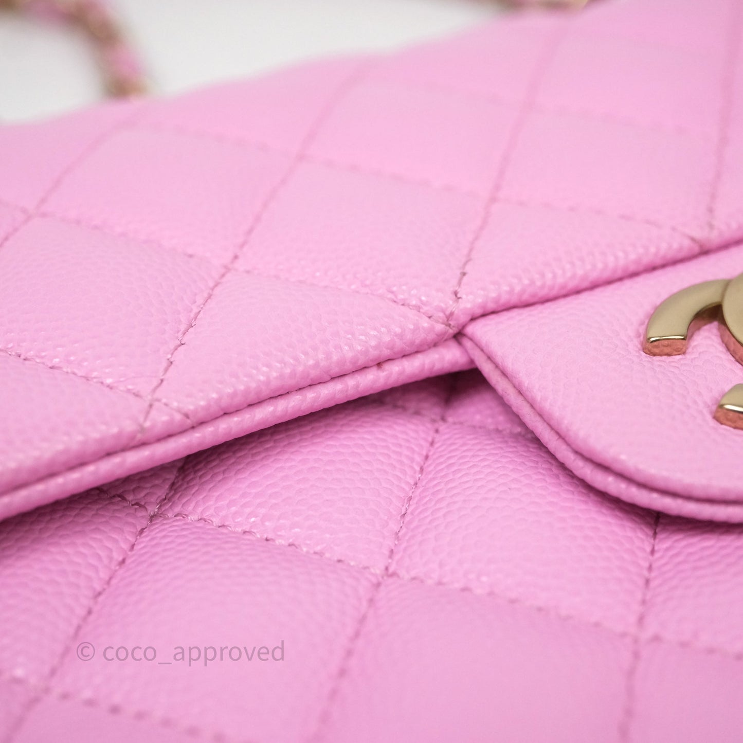 Chanel Small Classic Flap Quilted Pink Caviar Gold Hardware