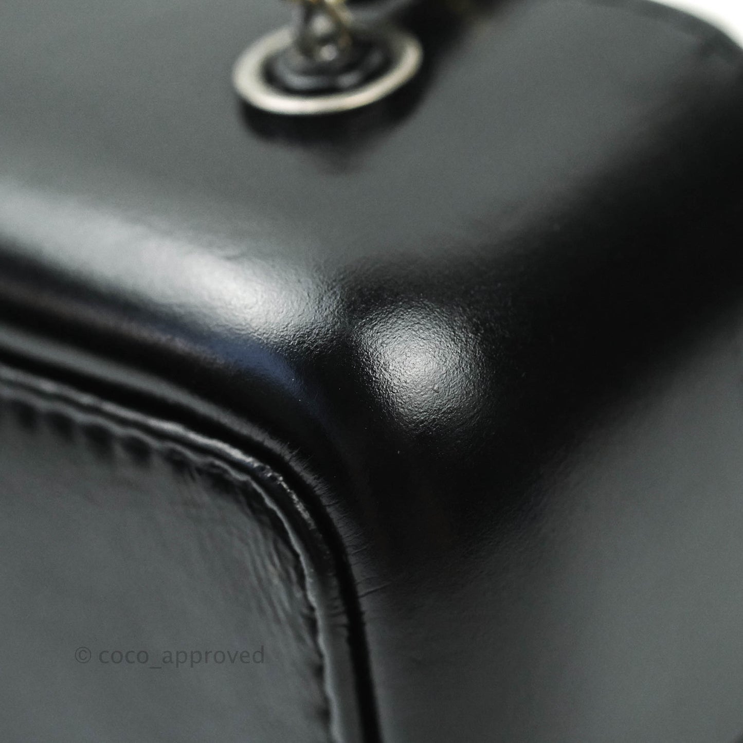 Chanel Small Gabrielle Backpack White Black Aged Calfskin