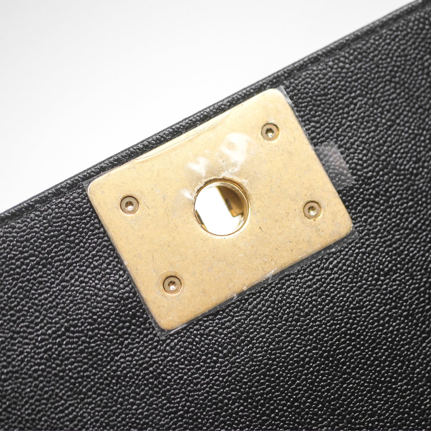Chanel Small Chain Around Boy Quilted Black Caviar Aged Gold Hardware
