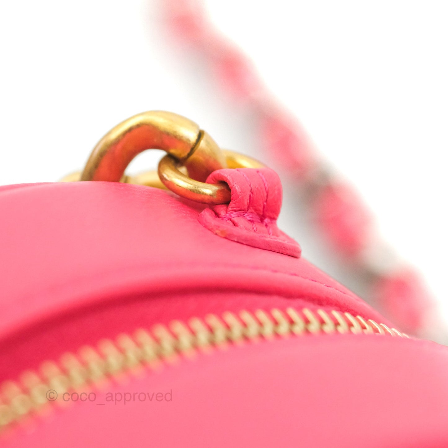 Chanel 19 Round Clutch With Chain Dark Pink Mixed Hardware