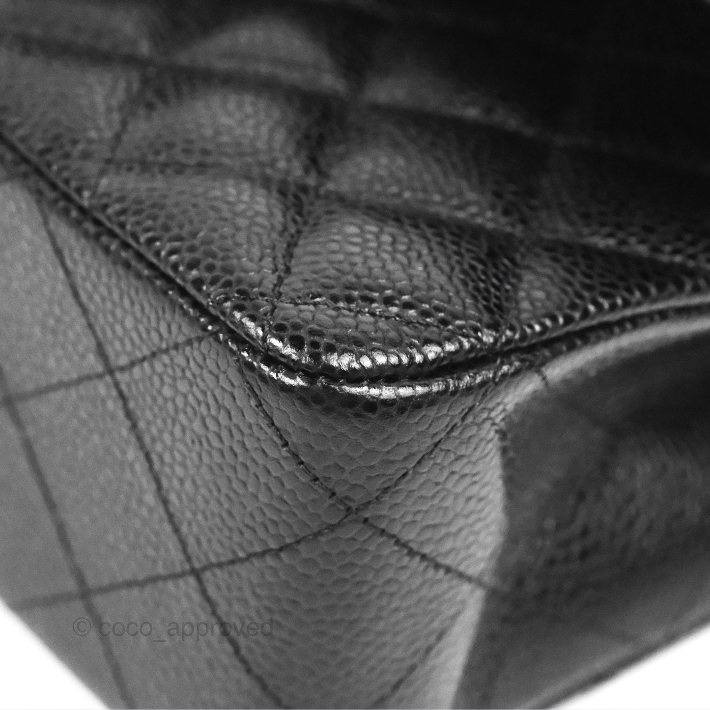 Chanel Classic M/L Medium Flap Quilted Black Caviar Silver Hardware