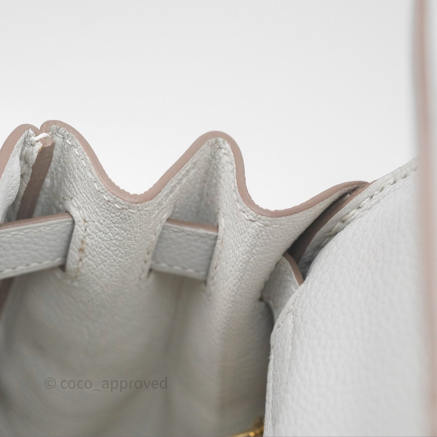 Hermès Kelly II 28 Retourne Gris Pale M4 Togo Gold Hardware